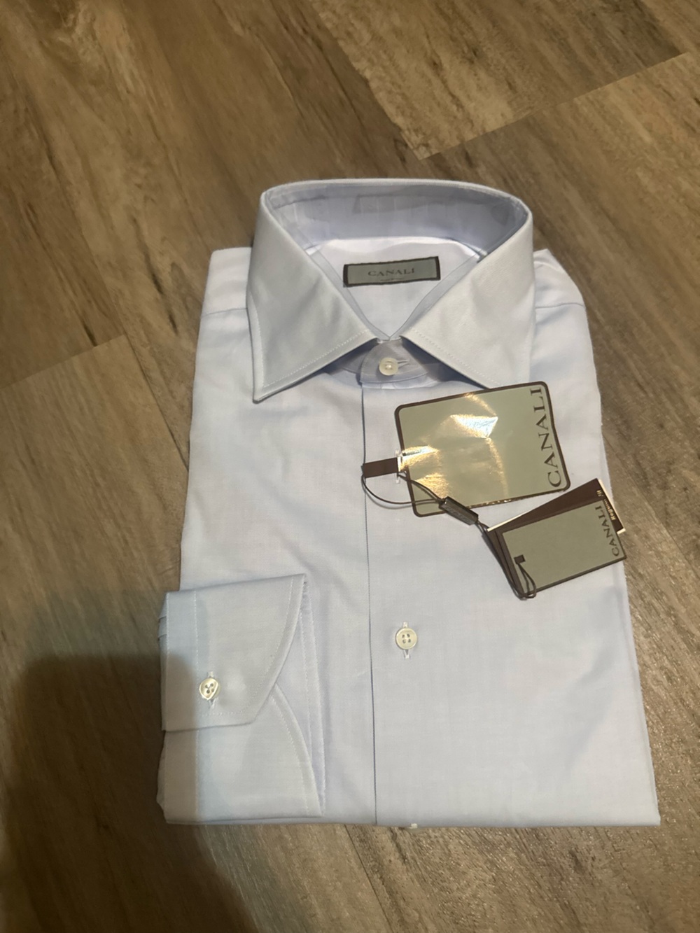 canali blue button up